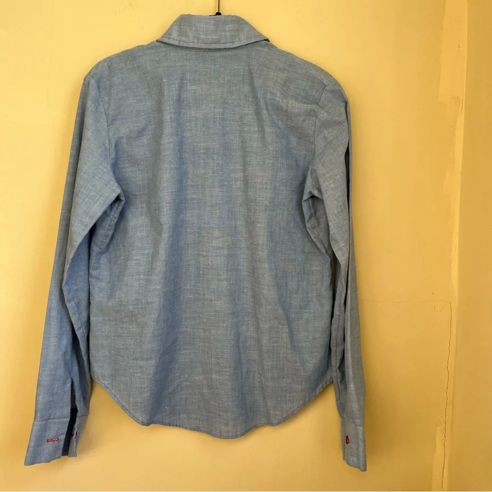 vintage western chambray shirt with red top stitching - Picture 8 of 8